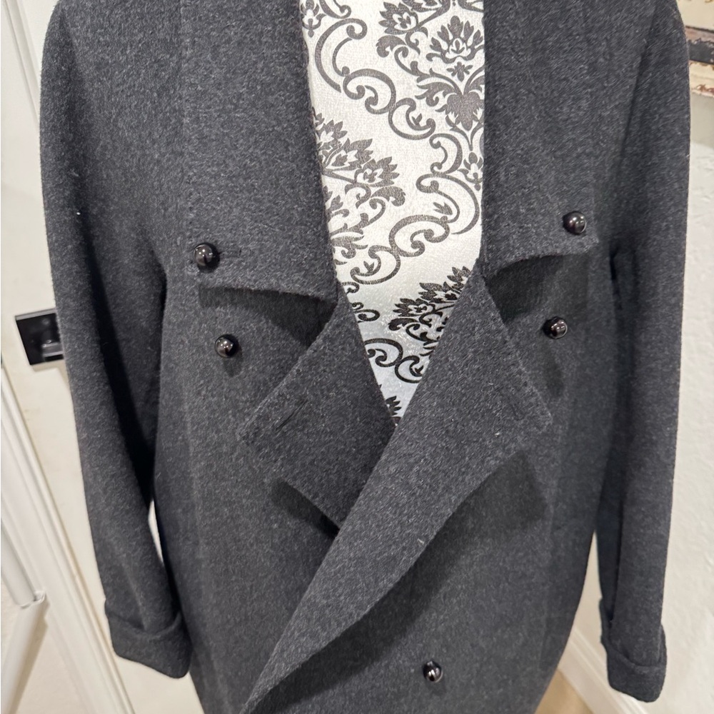 Women's Gray Double-Breasted Coat
